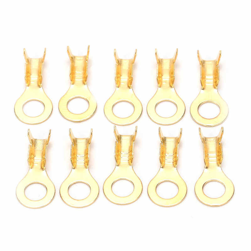 100Pcs M4 4.2Mm Lug Ring Eye Terminal Messing Ring Koude Persing Ring Terminal Batterij Kabel End Crimp Lug connector