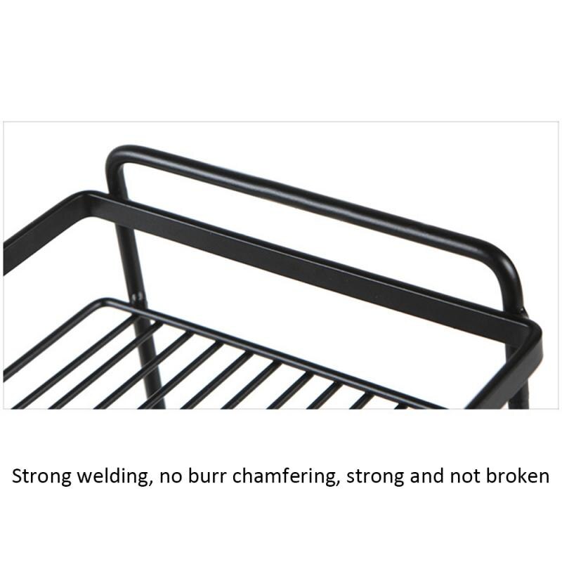 Kitchen Household Double-layer Iron Art Storage Rack Floor Seasoning Shelf Bathroom Vanity Organizer Shelf Rack