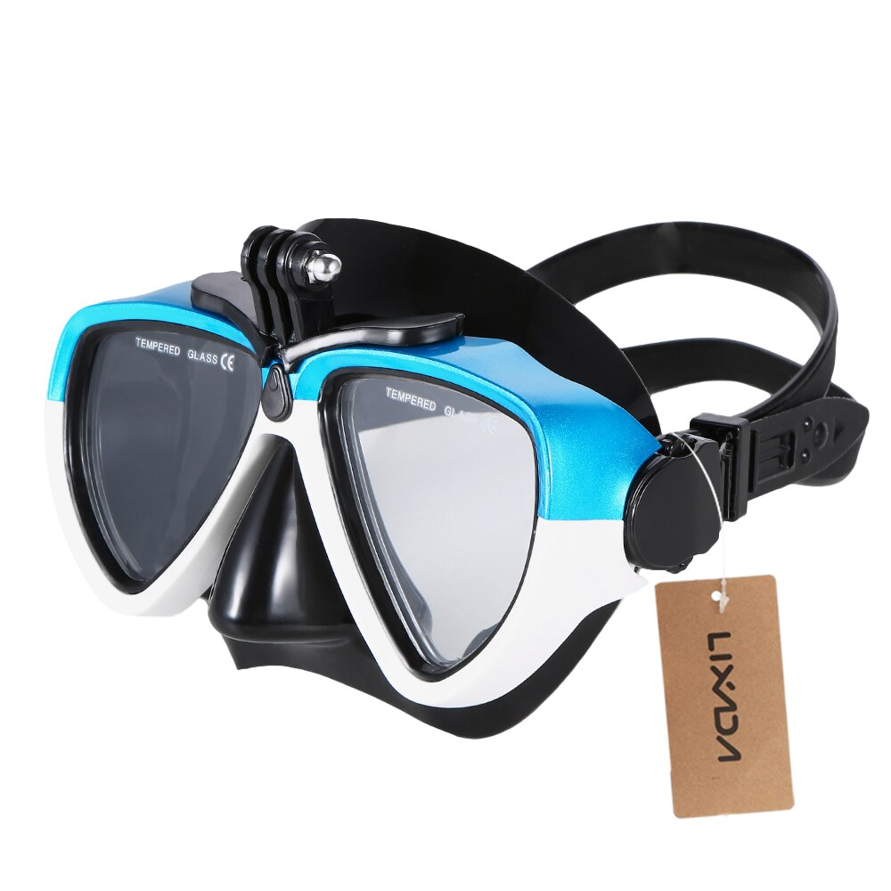 Professional Diving Mask & Snorkel Set - Anti-Fog Goggles - Silicone Swimming & Fishing Gear - Adult: Blue Diving Goggles