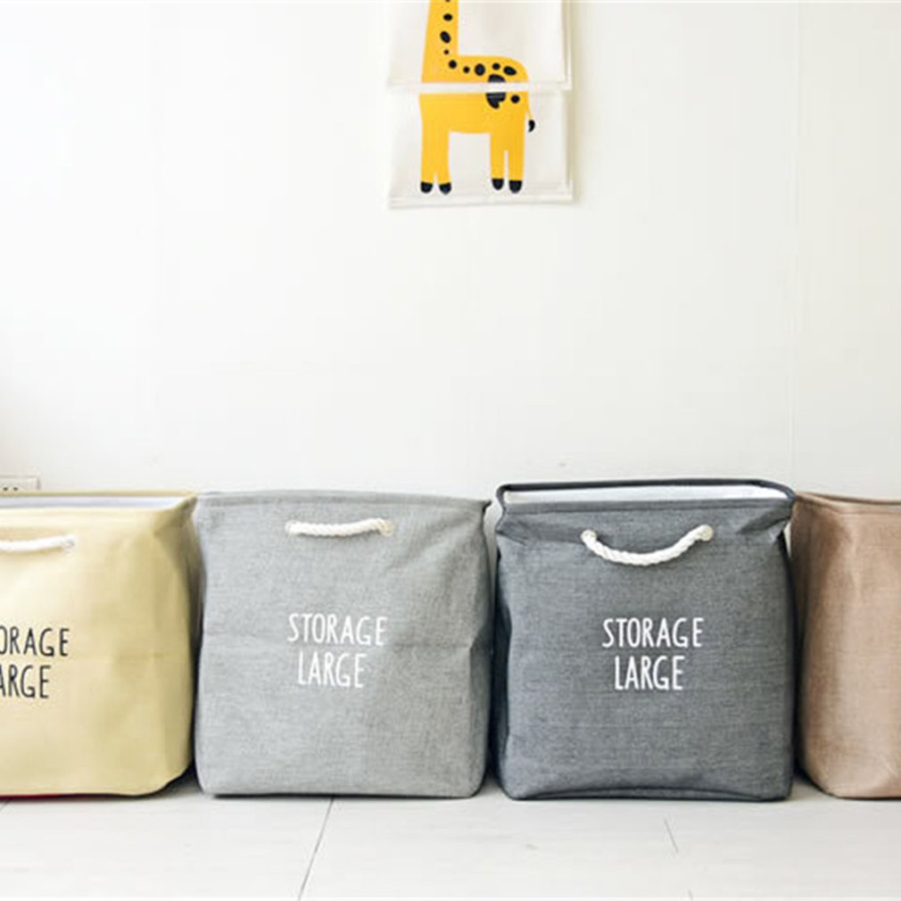 Large Storage Open Laundry Bucket Light Brown Cleaning Bag Bucket Home Case For Homeuse Bag Case Kep Bathroom