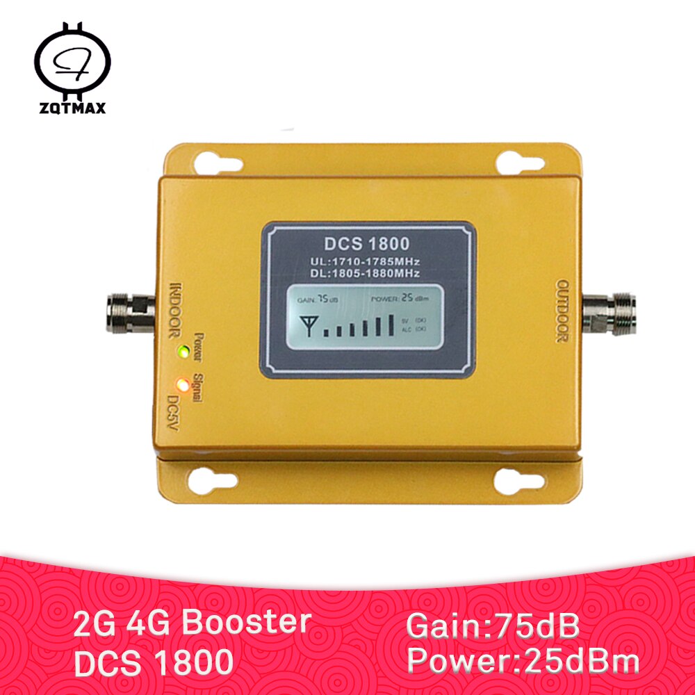 ZQTMAX 75dB 2G 4G Cell phone Signal Booster DCS 1800 repeater lte cellular Amplifier for home and office