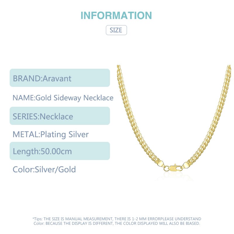 Gouden Kettingen Zilver 925 Breed 5Mm Platte Zijwaarts Ketting Voor Mannen Mode-sieraden