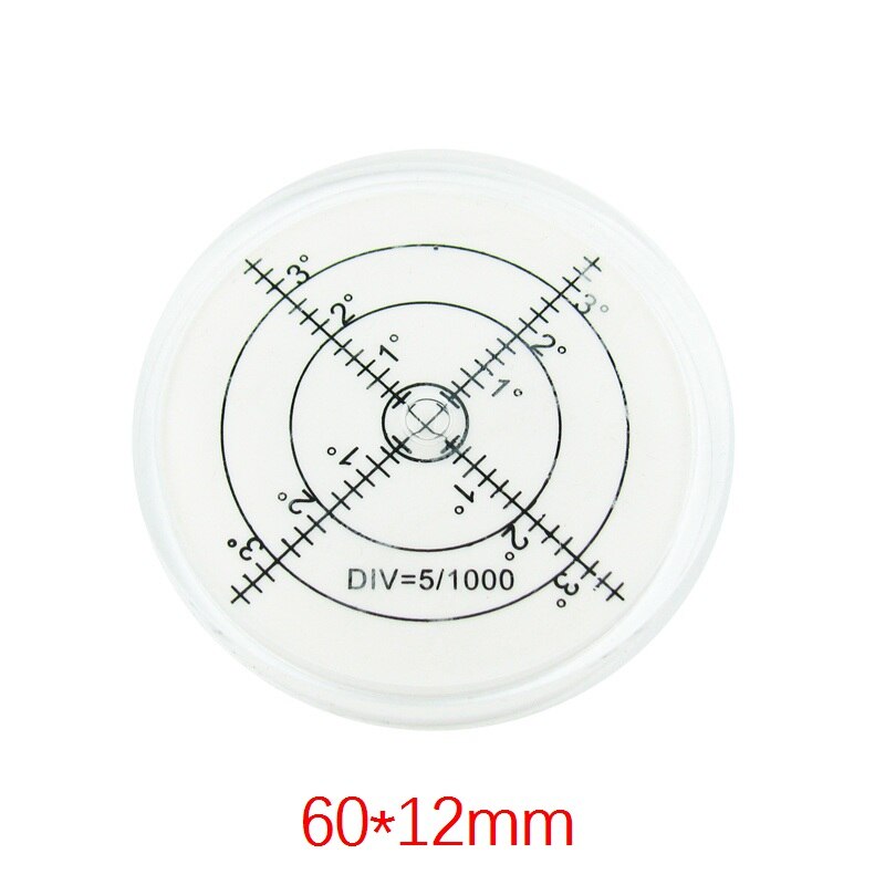 60*12 mm Bubble Degree Marked Surface Leveling for Camera Ttripod Furniture Toy Level Measuring Instruments: white