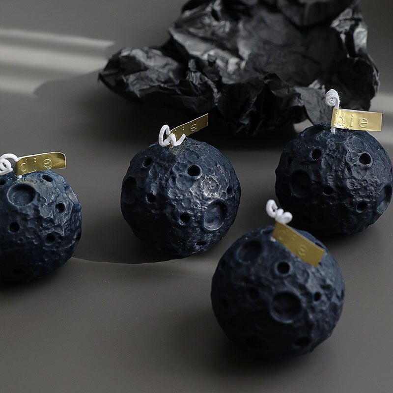 Bougie lunaire noire parfumée, bougies créatives pour chambre à coucher, décoration de la maison, souvenir, sphérique, pour la maison