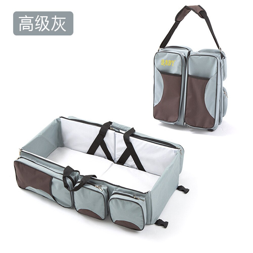 Infant Bed Diaper Bag Portable Shoulder Mommy Bag Multi-functional Mass Hand out chuang zhong chuang Package: Dark Gray Coffee