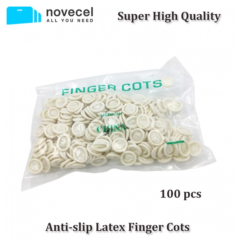 Novecel 100 stuks antislip latex vingerbeschermers van rubber