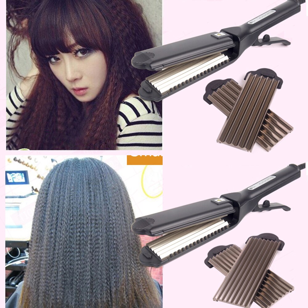 Plancha de pelo 4 en 1 plancha de pelo voluminizadora de titanio, planchas de queratina, herramienta de estilismo