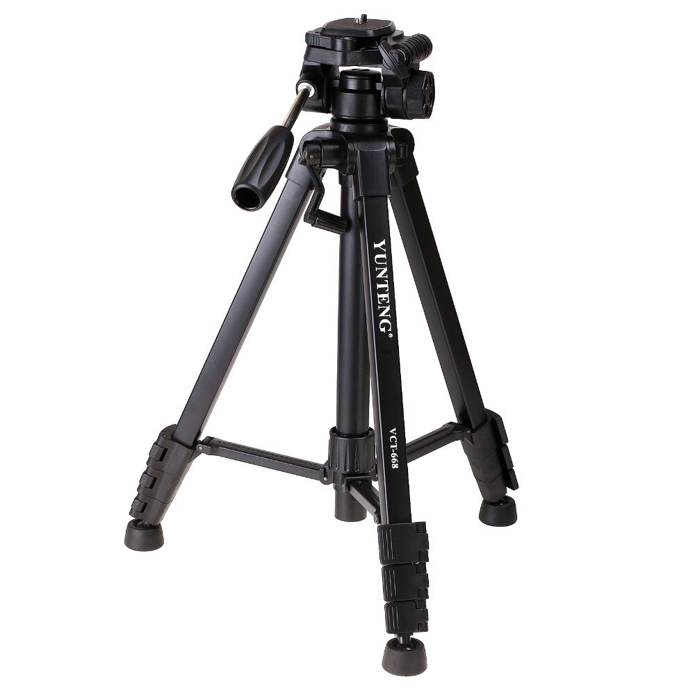 Yunteng 668 VCT-668 Pro Statief Met Demping Head Fluid Pan Voor Slr/Dslr Canon Nikon + Draagtas