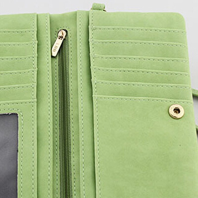 Vrouwen Portefeuilles Multifunctionele PU Lederen Clutch Dame Portemonnee Telefoon tas groen