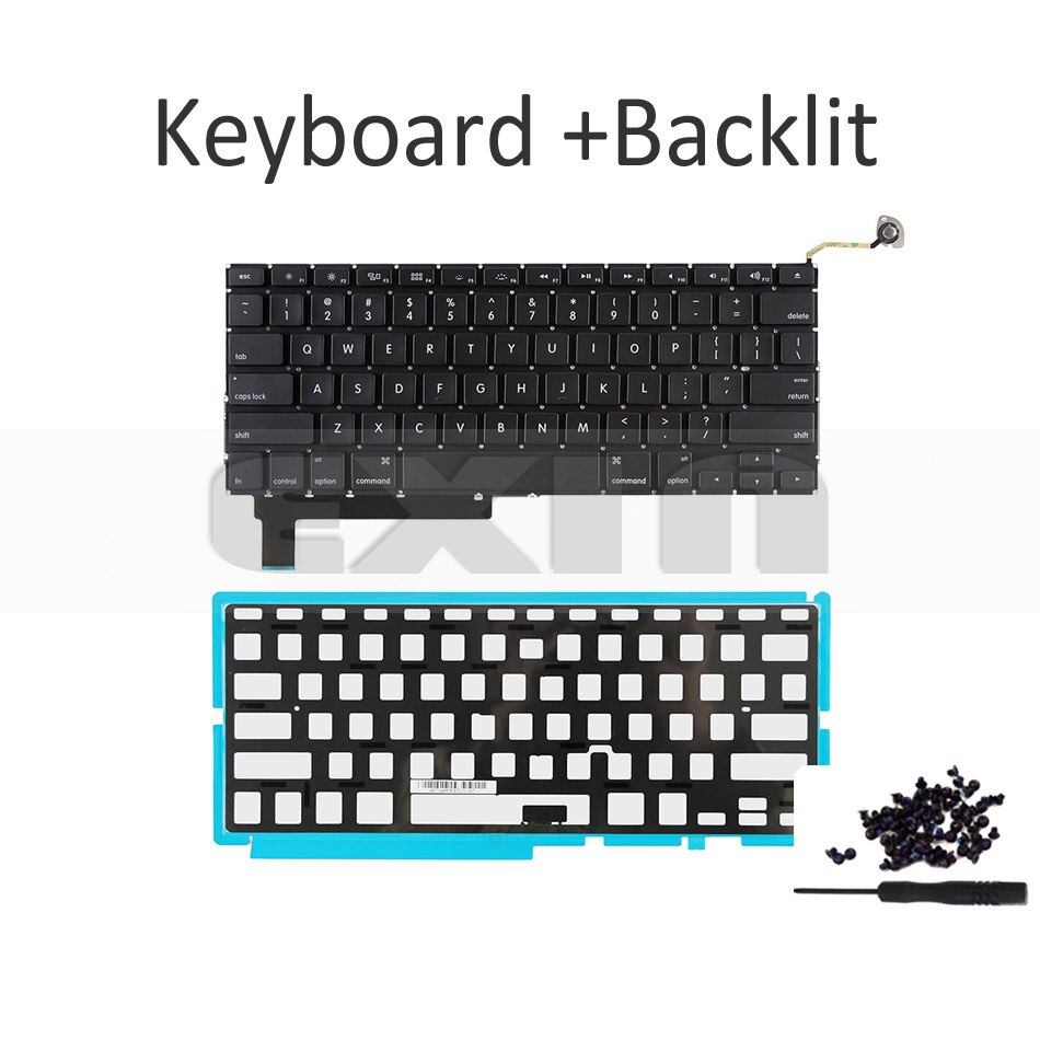 A1286 US English Keyboard for Apple Macbook Pro 15.4" Unibody A1286 US USA Replacement keyboard Years: White