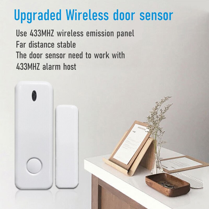 Wireless Door Window Alarm Sensor 433MHz 1527 Code Battery Door magnetic Contact Sensor for WIFI GSM Alarm Systems home security