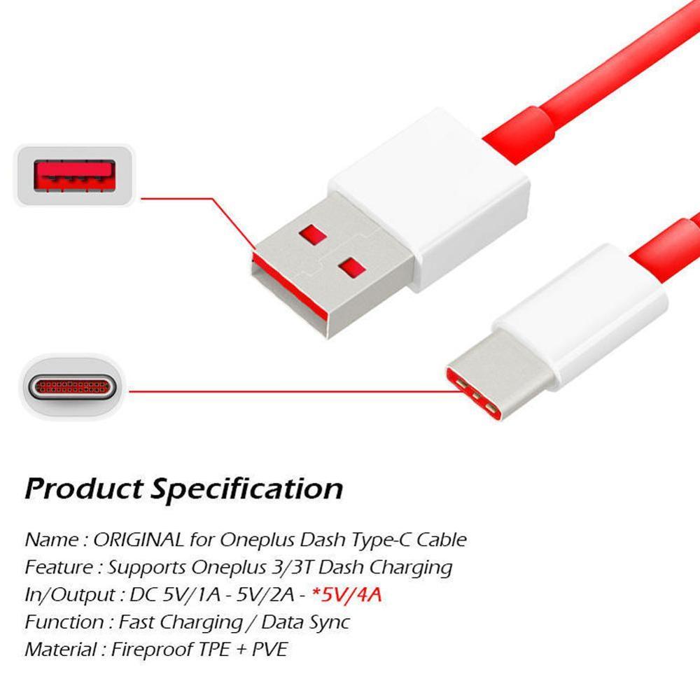 Voor Oneplus 6 Data Lijn Kabel Usb 3.1 Type C Kabel Voor Oneplus 6 6T 3 3 T 5 5 T, 5V 4A 1M Lading Data Kabel