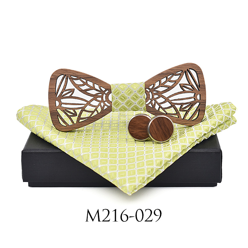 ZDJMEITRXDOOW holz fliege einstellen und Taschentuch Bowtie Krawatte Cravate Homme Noeud Papillon Mann Corbatas hombre Pajarita: einstellen-029