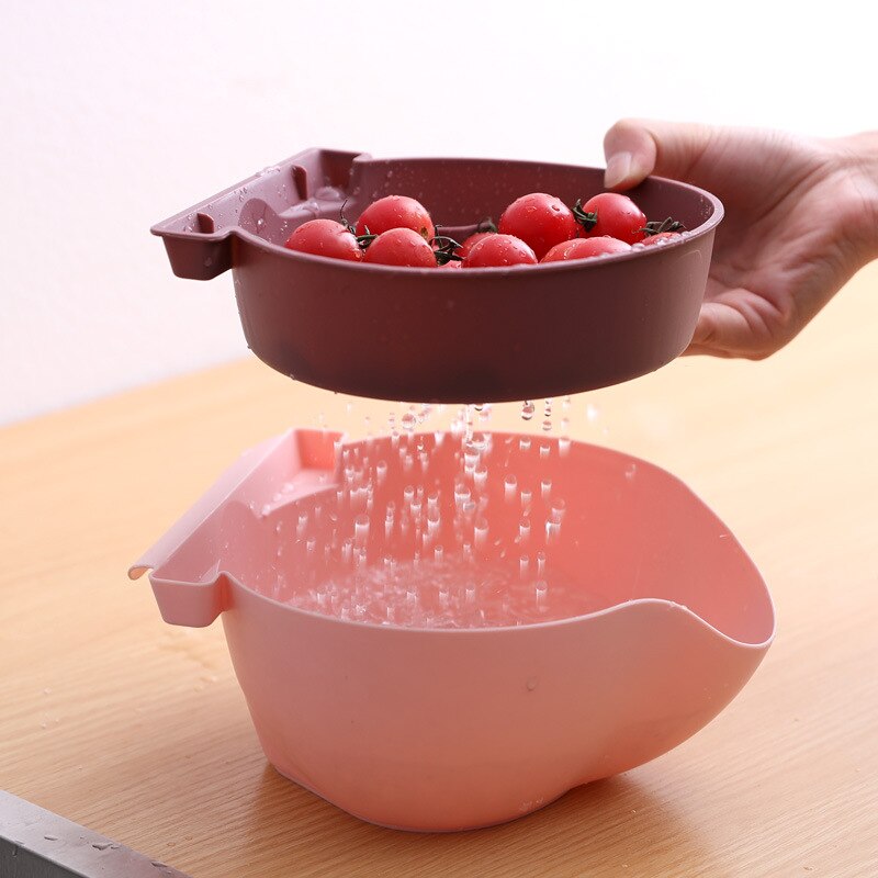 Panier de rangement d'aliments, légumes et fruits, panier de lavage avec support pour le téléphone