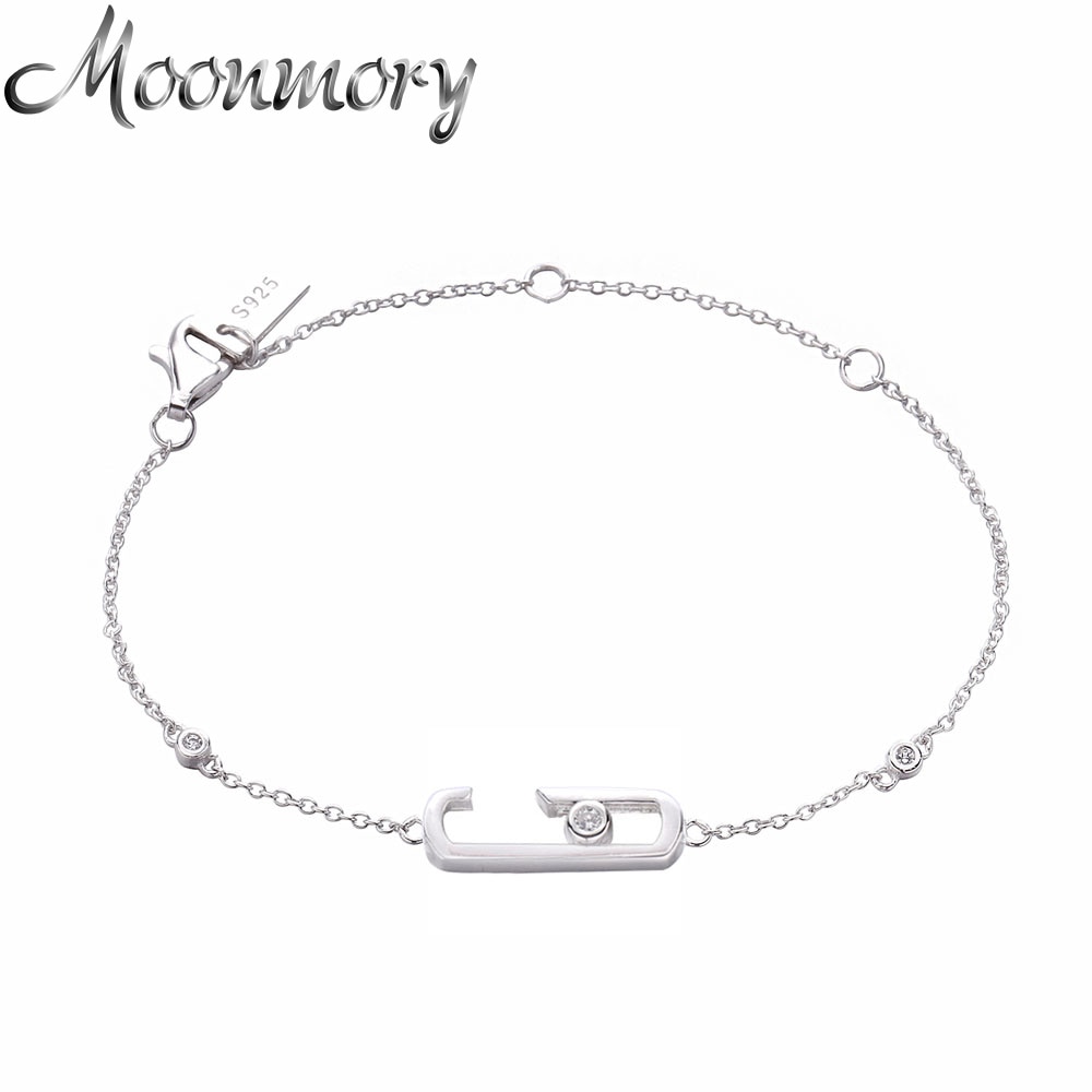 Moonmory 925 Sterling Silver Rock Collection Jewelry European Move Addiction With No Stone Women Bracelet Luxury Brand Jewelry