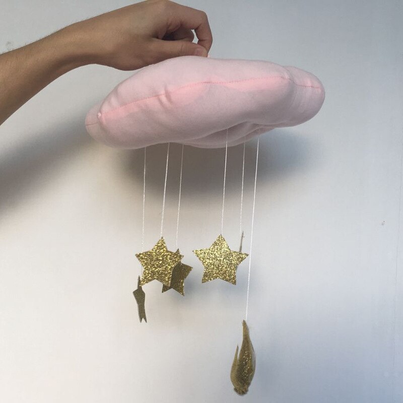 Wolke mond sterne tropfen hängen Kindergarten mobilen raum dekoration Baby Baby krippe Handy, Mobiltelefon: Rosa mit Gold