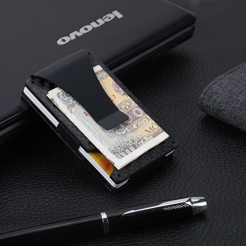 Hommes Femmes Carte de Crédit clip de fixation Anti Protéger Rfid Bloquant Le Portefeuille D'identité Portable TITULAIRE Clip Porte Carte Voyage Boîtier En Métal
