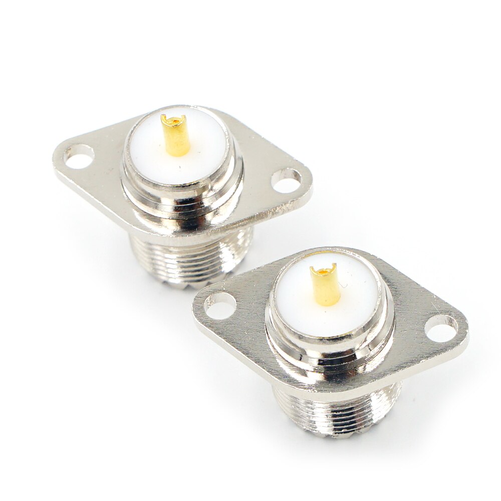 1Pcs SL16 UHF SO239 female 2 hole Female Jack with rhombic flange soldering panel RF connector socket female antenna connector