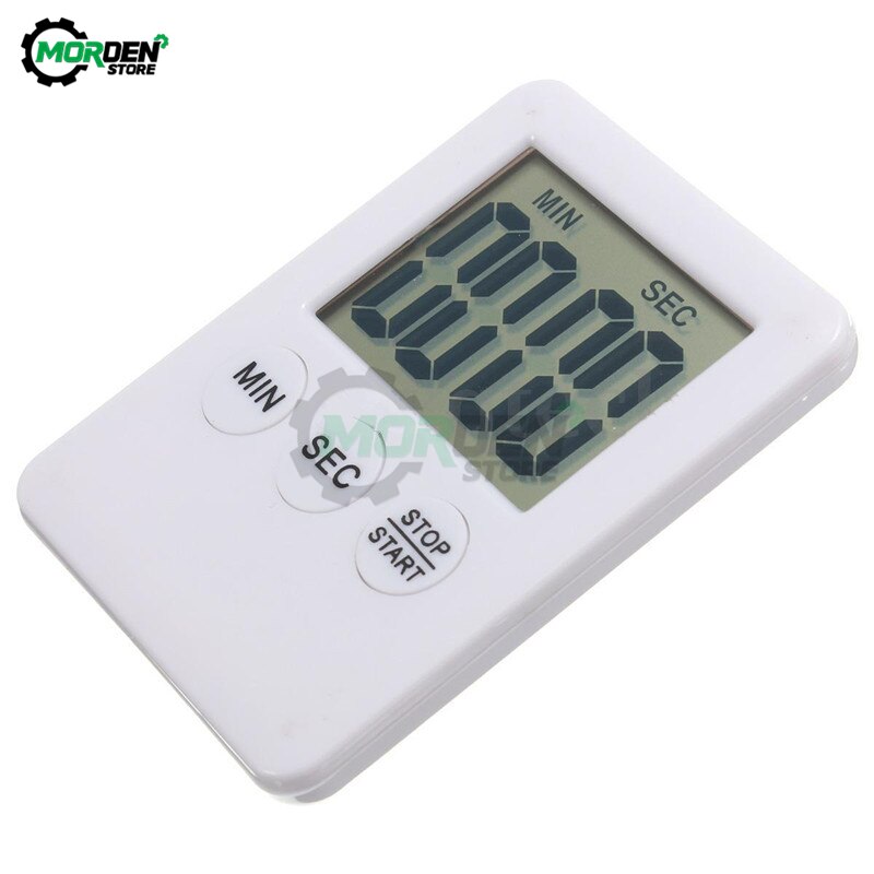 Super Thin Mini LCD Digital Display Kitchen Timer Square Cooking Count Up Countdown Alarm Sleep Stopwatch Clock: Red