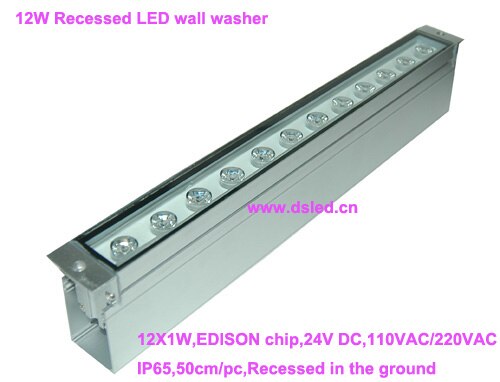 IP65,CE,50cm, Linear 12W Recessed LED bar light,Inground LED wall washer,led wash light,buried light,12X1W,110-240VAC,DS-T25