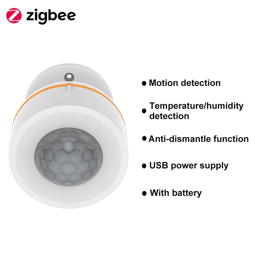 Tuya Zigbee Smart Pir Motion Sensor Met Temperatuur En Vochtigheid Sensor Batterij Aangedreven Of Usb Voeding Werkt Met Tuya hub: Type 3