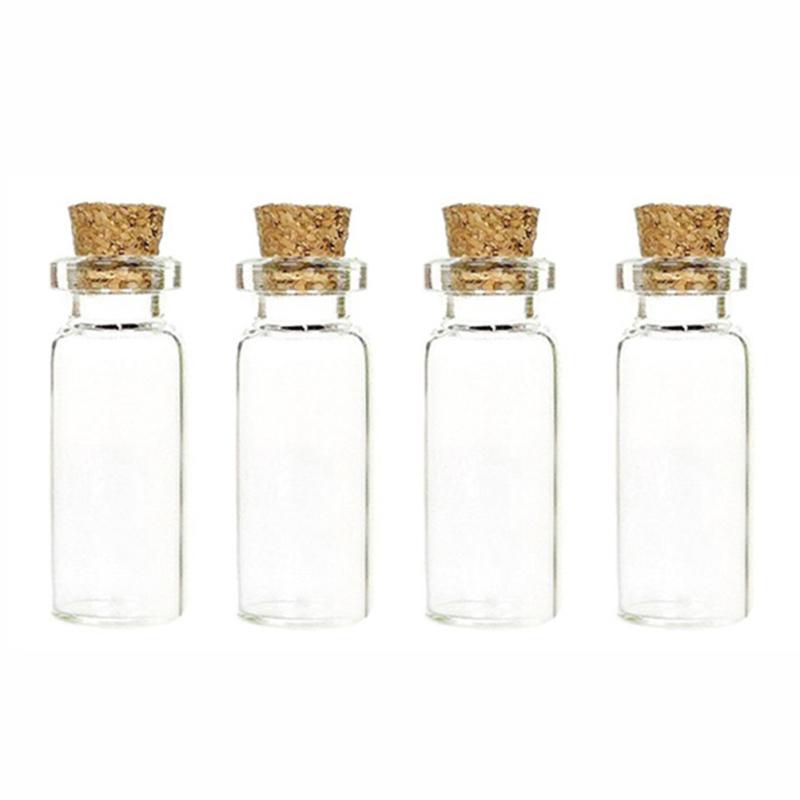 4 stks/partij 10ml Glas Decoratieve Fles Potten Met Kurk Huis Decoratieve Accessoires Mooie Mini Glas Decoratieve Fles Jar: Default Title