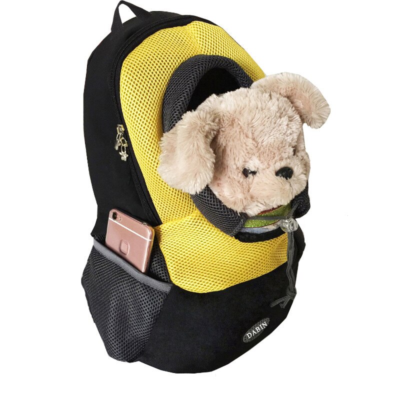 Huisdier Messenger Bag Hond Casual Rugzak Voor Kleine Hond Huisdier Outdoor Tas Puppy Carrying Ademende Dubbele Schouder Rugzak: Yellow