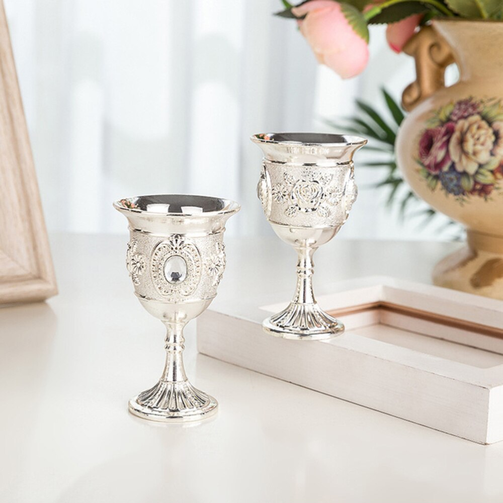 Edelstein Inlay Stil Zink Legierung Becher Wein Becher Geschnitzt Weiß Schnaps Glas Stengel-tasse Stemware für Heimat Bar Partei (zufällig Flo