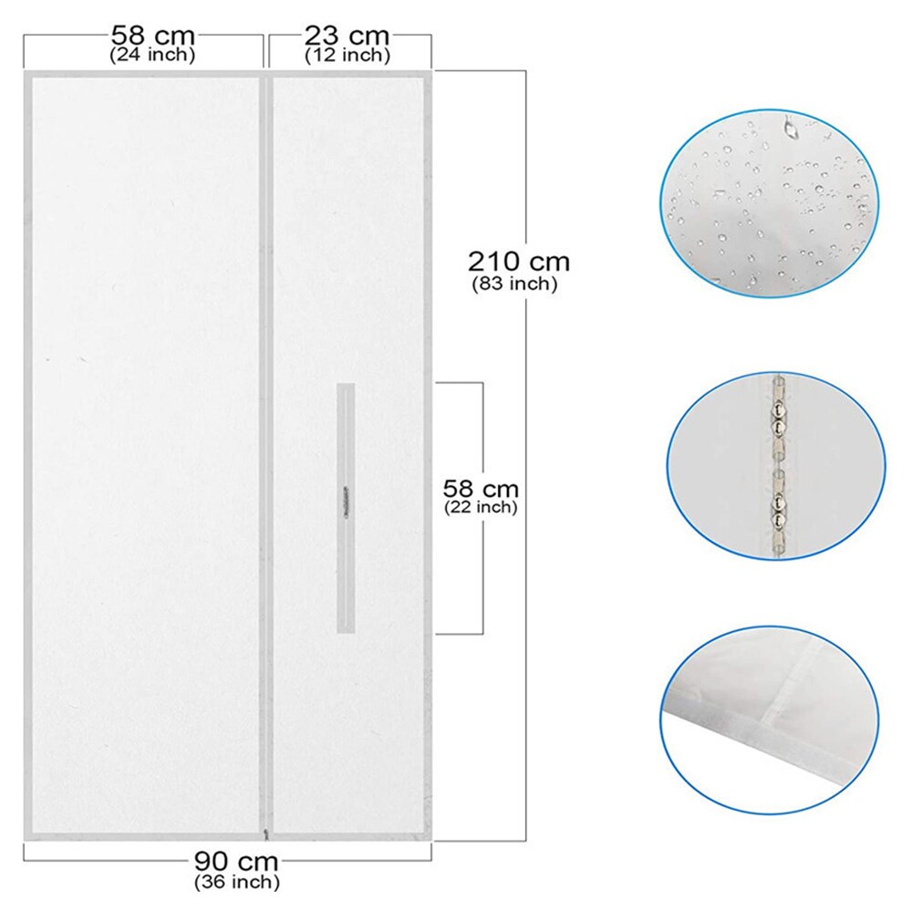Zipper Screen Air Plug Door Extension Curtain Window Sealing Alternative 210 X 90 Cm Home & Living Mosquito Net Magnetic