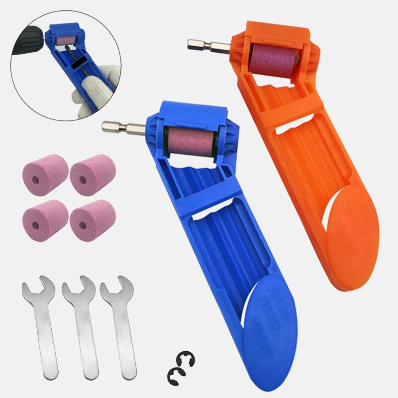 1set corindón de rueda afilador de brocas para taladro de taladro portátil poco alimentado piezas de herramientas de 2-12,5mm poco afilador