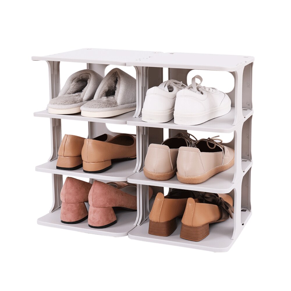 4Pcs/6Pcs Shoes Racks Shelf Large Stackable Shoes Cabinet Shelves Holds Shelf for Shoe Book Home Storage Shoes Organizer