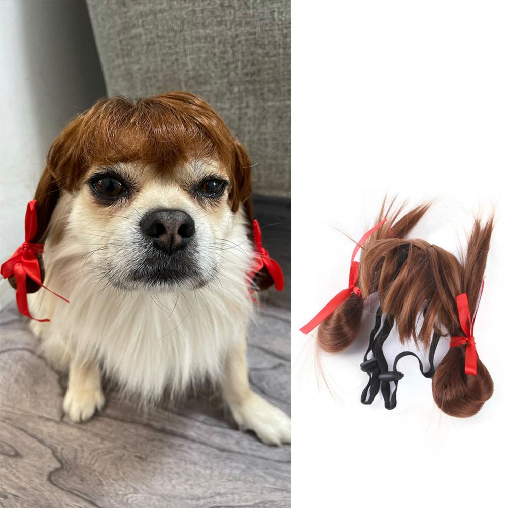 Perruques pour animaux de compagnie, en Fiber de Nylon, libère rapidement la perruque pour chien, Costumes pour Cosplay, tenues d&#39;anniversaire pour chien