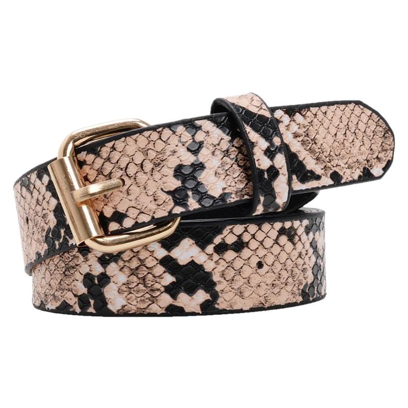 Cintura con fibbia a serpente per donna alla moda in pelle per abito con fibbia a serpente in oro