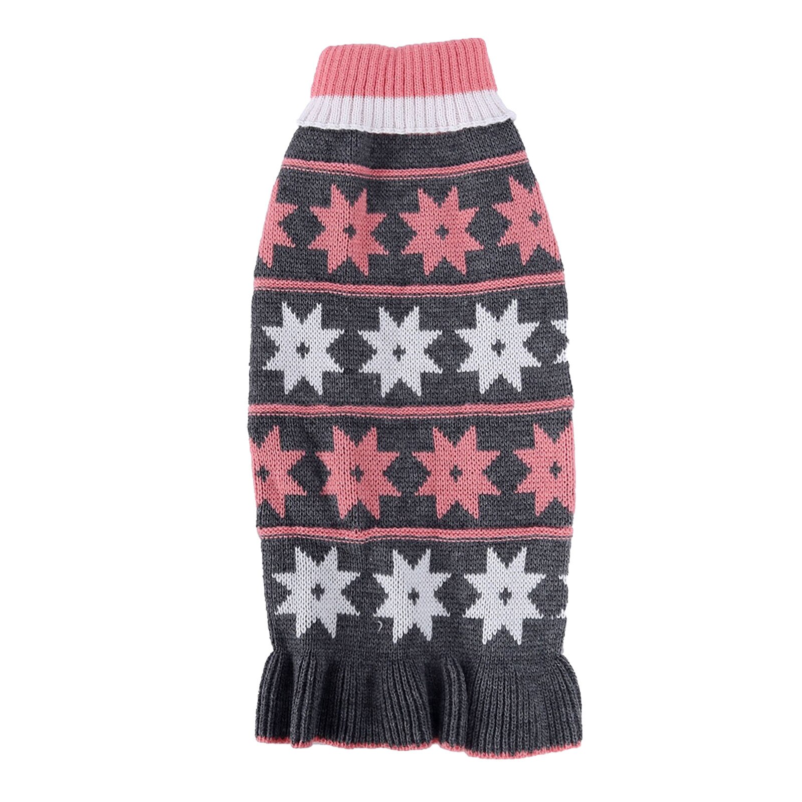 @ Cachorro vestidos de floco de neve imprimir popular moda pet inverno quente camisola intervalo cor roupas para animais estimação camisola terno para o cão: Gray / P