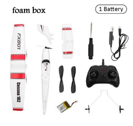 Diy Rc Vliegtuig Speelgoed Epp Craft Foam Elektrische Outdoor Afstandsbediening Zweefvliegtuig FX-801 Afstandsbediening Vliegtuig Diy Vaste Vleugel Vliegtuigen: Cessna 1 battery