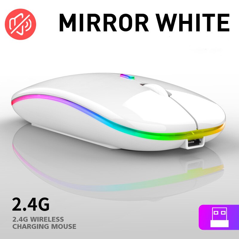 Rechargeable Wireless Mouse USB Bluetooth-compatible RGB Mouse Silent Ergonomic Mouse With Backlight For Laptop PC ipad