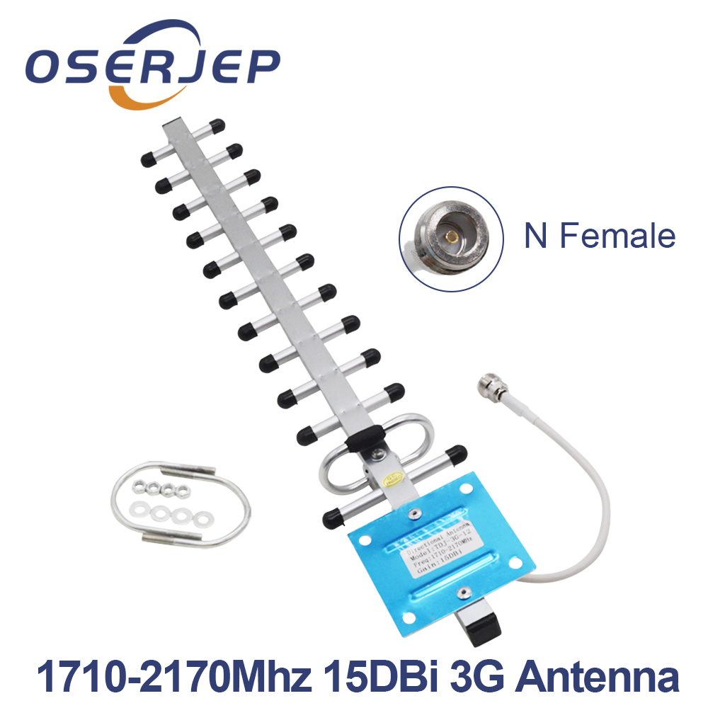 Antena exterior Yagi 1800-2100 Mhz, alta ganancia, 15dbi, 3G, 4G, LTE N hembra, 3G, 4G, repetidor, 1710