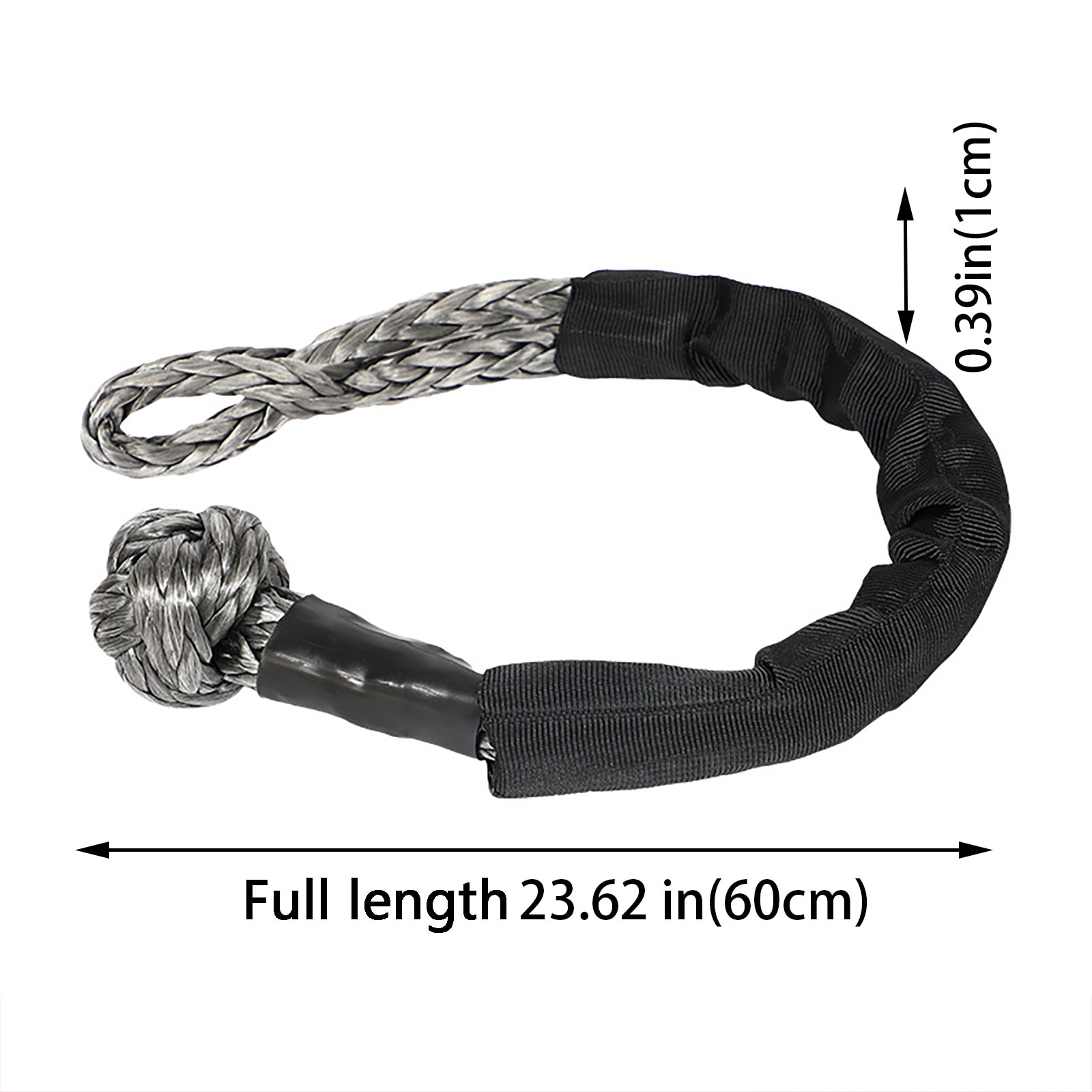 Toolly – manille de corde souple synthétique, boucle souple de corde de remorquage pour pièces automobiles, câble de treuil synthétique, accessoires de manille de corde en Kevlar
