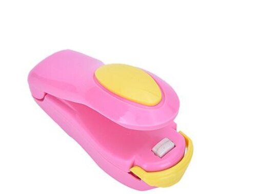 5 Color Mini Portable Food Clip Heat Sealing Machine Handheld Sealer Home Snack Bag Resealer Kitchen Accessories Food Saver Tool: Red