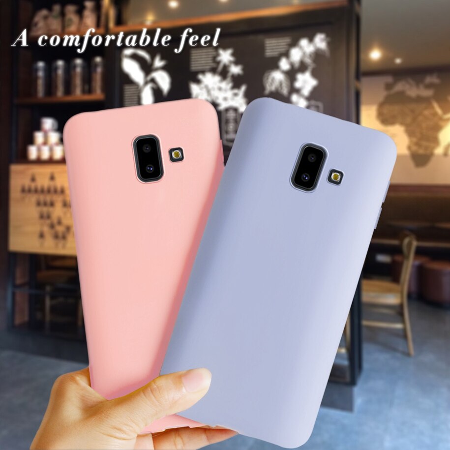 Etui na telefon do Samsung Galaxy J6 2018 okładka cukierki kolor dla Fundas Samsung J6 2018 J600F J6Plus J6 + J 6 Plus 2018 Case miękkie Capa