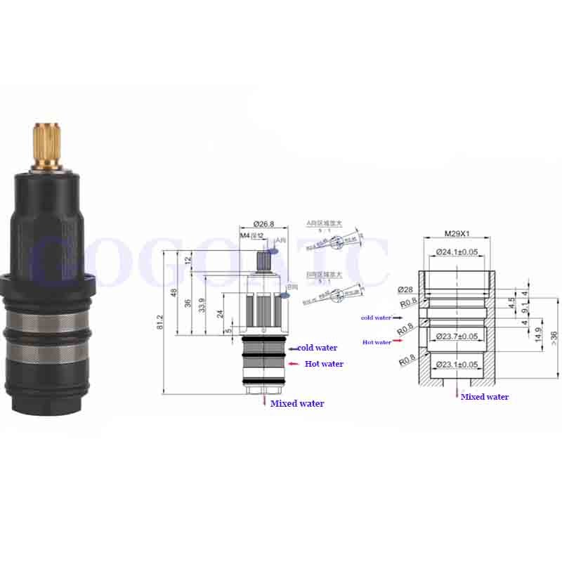 Thermostatische Ventiel, Schroefdraad Ventiel, Douche Scherm Ventiel