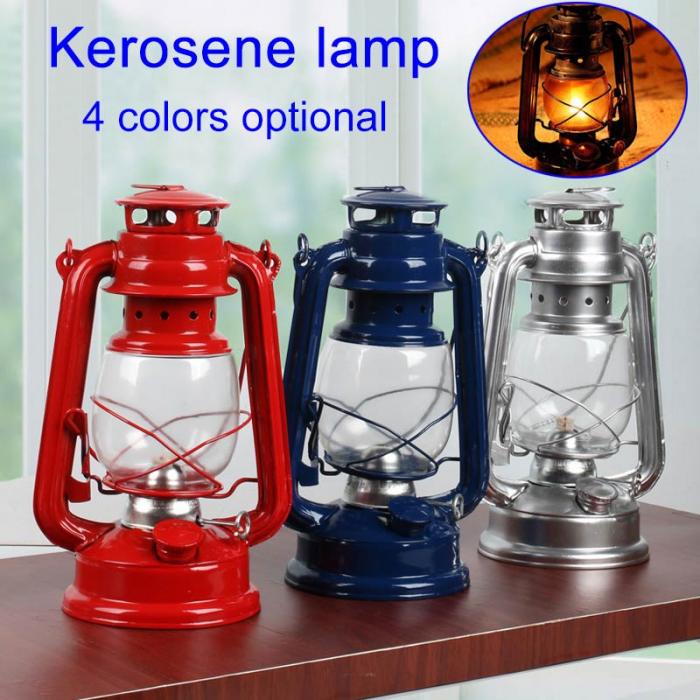 Newly Retro Classic Kerosene Lamp 4 Colors Kerosene Lanterns Wick Portable Lights Adornment XSD88