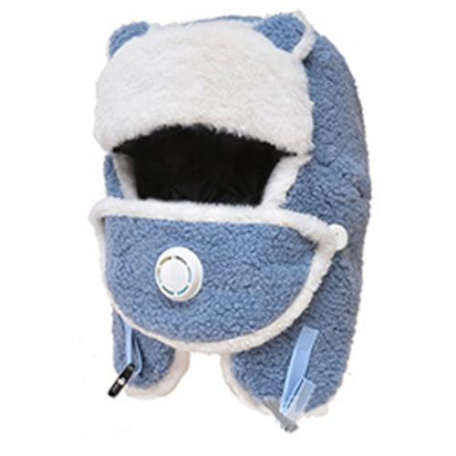 Winter Ear Protective ladies hats Lei Feng hats children's thickened warm ear caps trend wild women and children hats: Blue