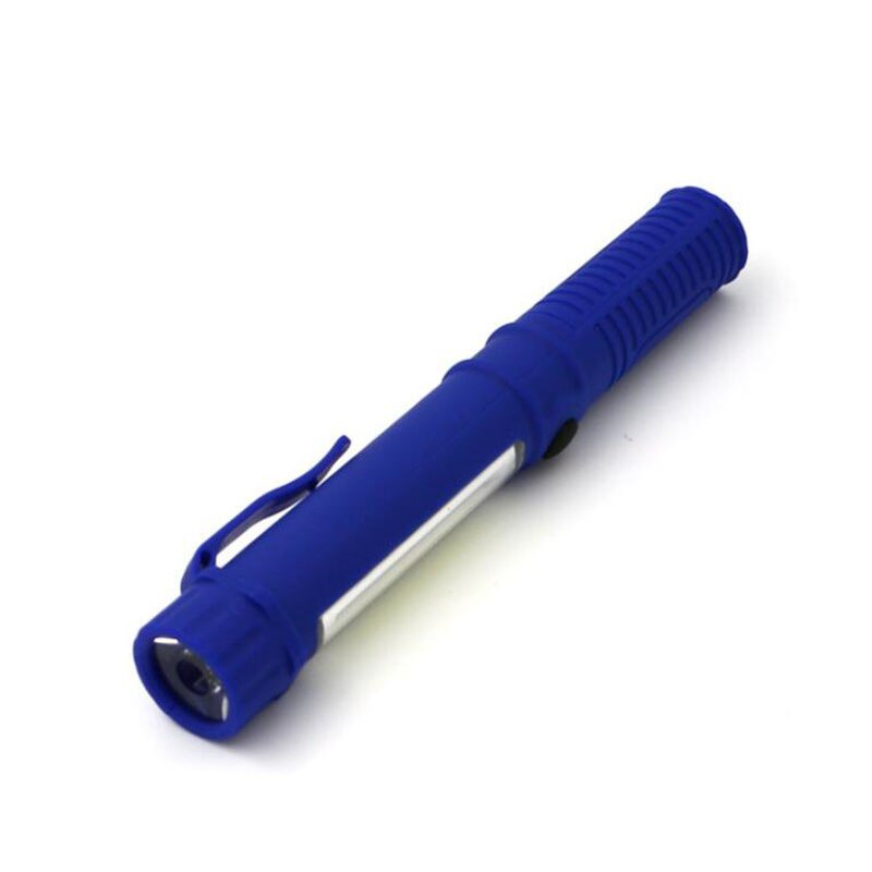 Portable Mini Light Working Inspection light COB LED Multifunction Maintenance flashlight Hand Torch lamp With Magnet AAA: Blue