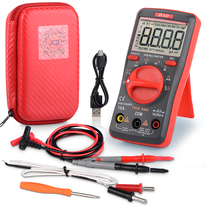 QHTITEC UM16 Digital Multimeter Auto Ranging TRMS 6000 Counts Volt Meter Measures Temperature Tester Tools with Backlight: um16-2