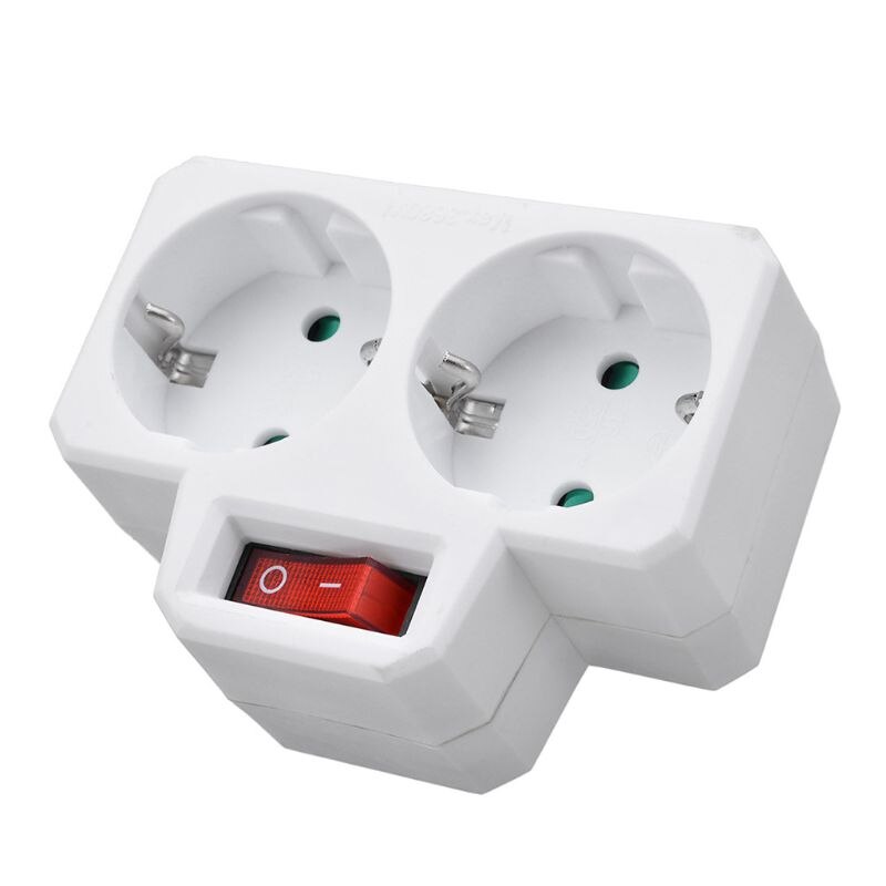 Durable EU Standard Multiple Plug 250V 16A Double Socket Conversion Socket with Outlet Switch Plug Power Adapter Socket