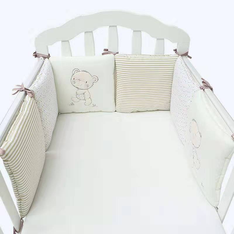 30*30*4cm*6 Baby Bed Protector Baby Bumper Pillow Cushion Crib Bumper Pads for Infant Bebe Net Bumper Infant Safe Fence