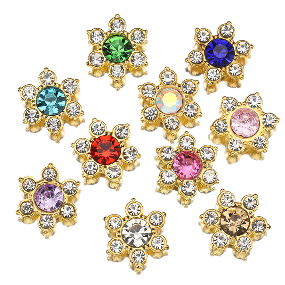 100 Stuks 50 Stuks 13Mm Bloem Kristal Strass Cabochon Platte Achterkant Patches Voor Sieraden Maken Naaien Op Broche Accessoires Diy: 14mm / WHITE