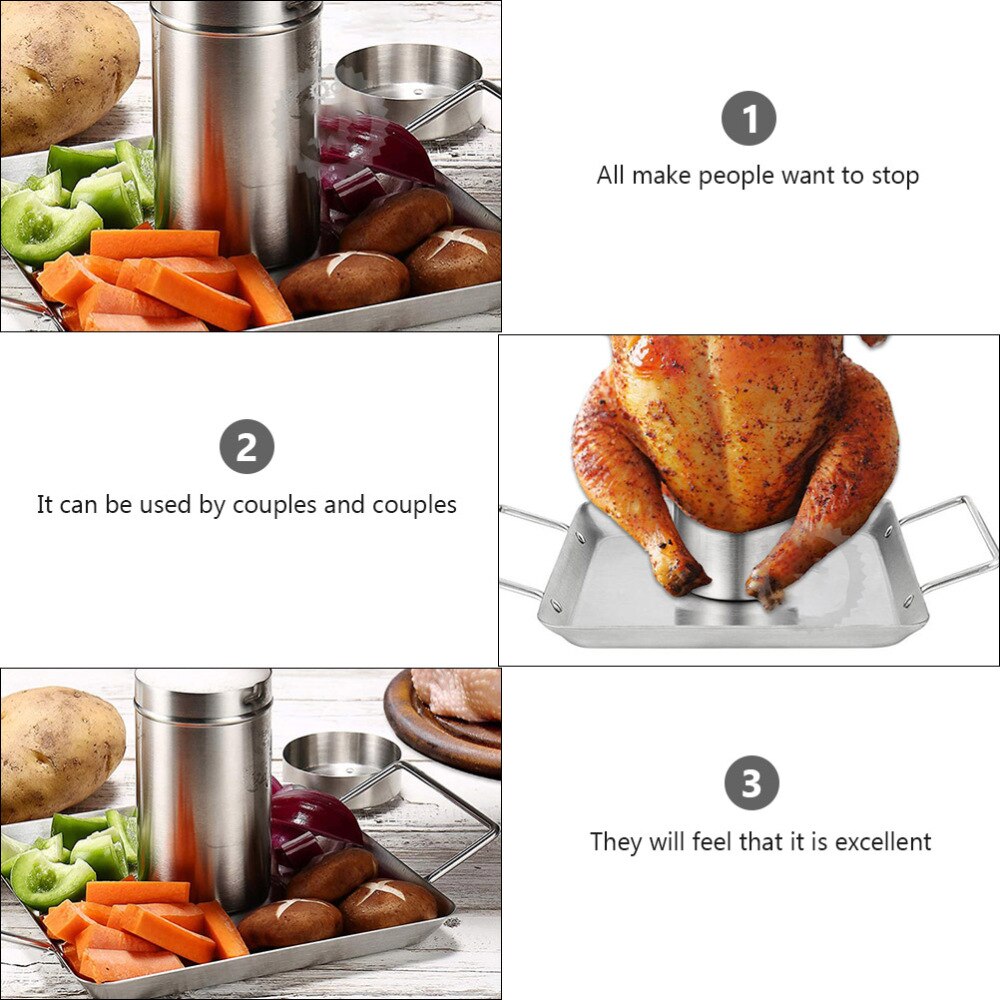 Stainless Steel Chicken Rack Non-Stick Chicken Holder Barbecue Chicken Stand Rack