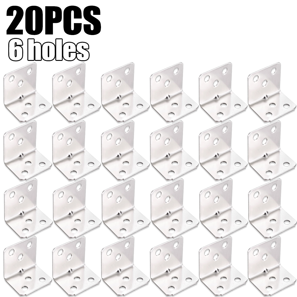 50/10x Stainless Steel Corner Brackets Universal for Cabinets Drawers Windows Wood Furniture 90 Degree Right Angle Fixed Bracket: Red